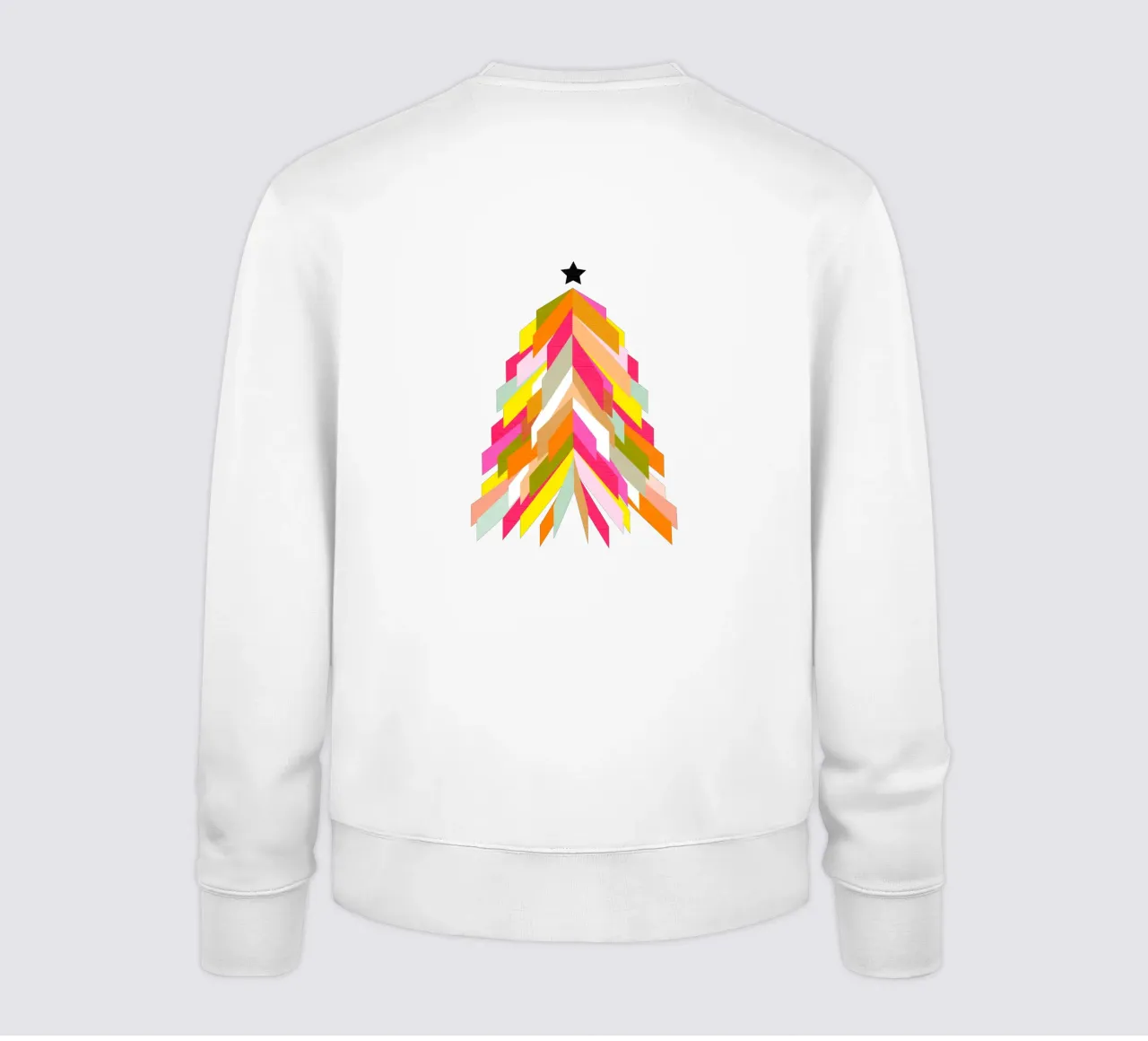 Albero di Natale retrò colorato su rosa pallido felpa da Dominique Vari Christmas