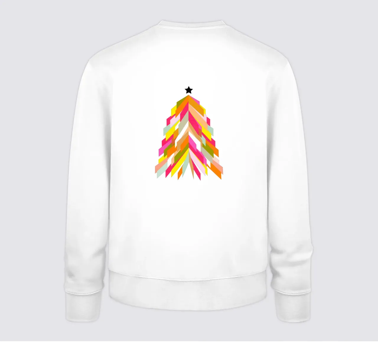 Albero di Natale retrò colorato su rosa pallido felpa da Dominique Vari Christmas