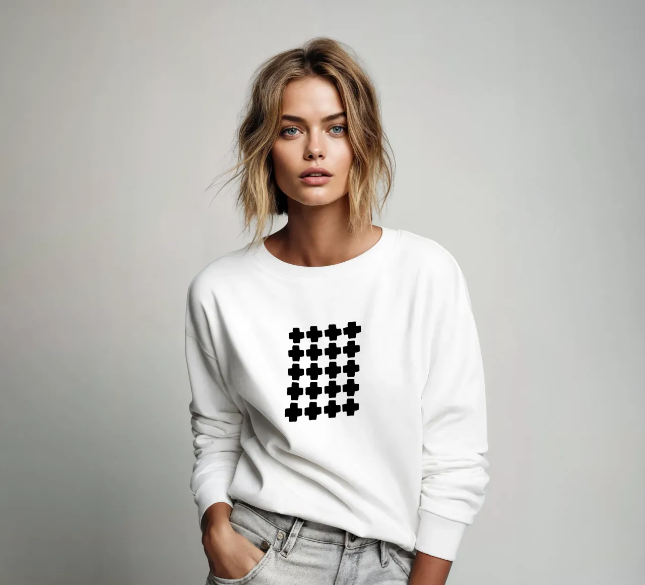 Black and White Abstract III sweatshirt by Orara Studio