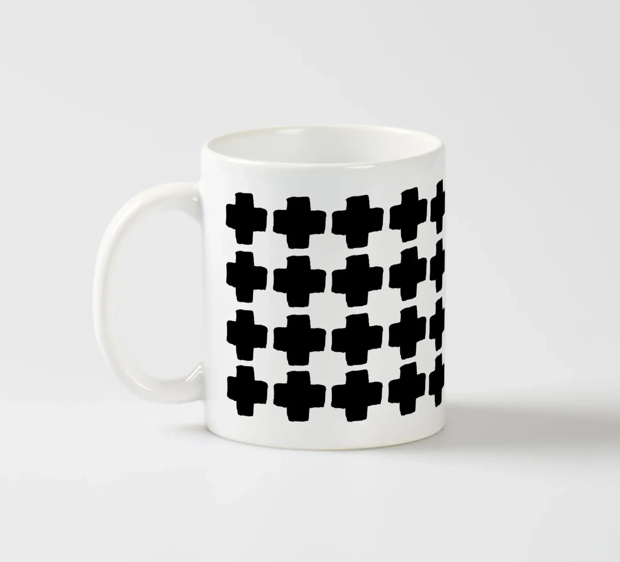 Bianco e nero astratto III tazza in ceramica da Orara Studio