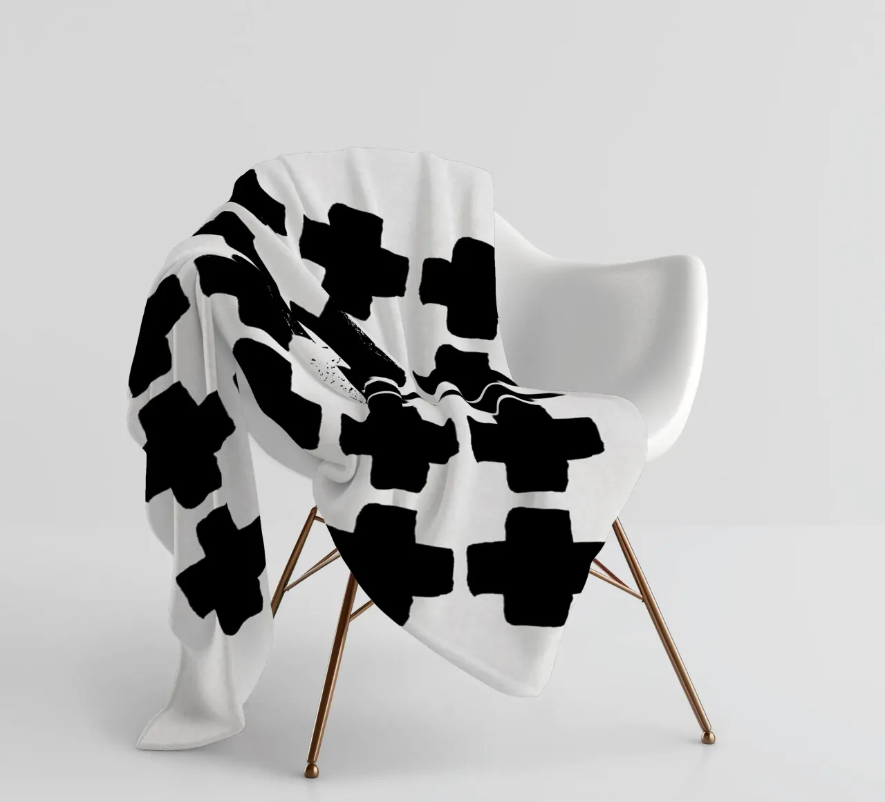Bianco e nero astratto III coperta in pile da Orara Studio