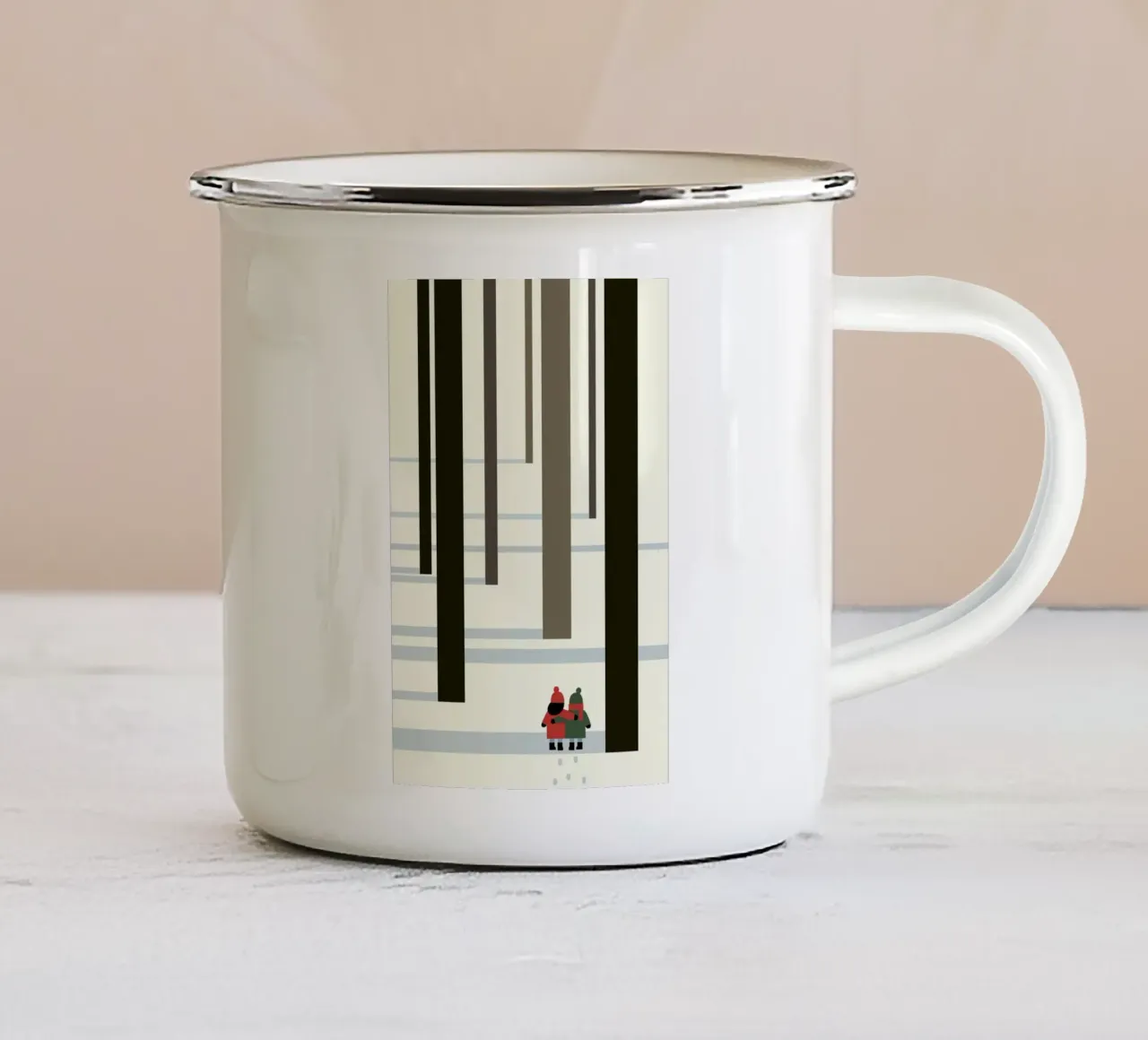 L'inverno nella memoria tazza in smalto da Andy Westface