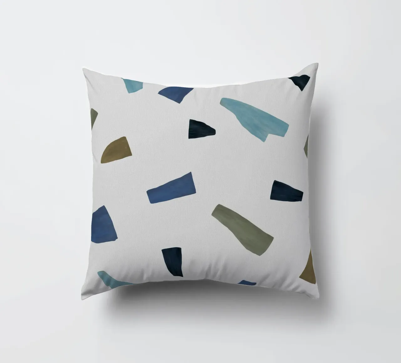 Blue & Brown Abstract decorative cushion by Orara Studio