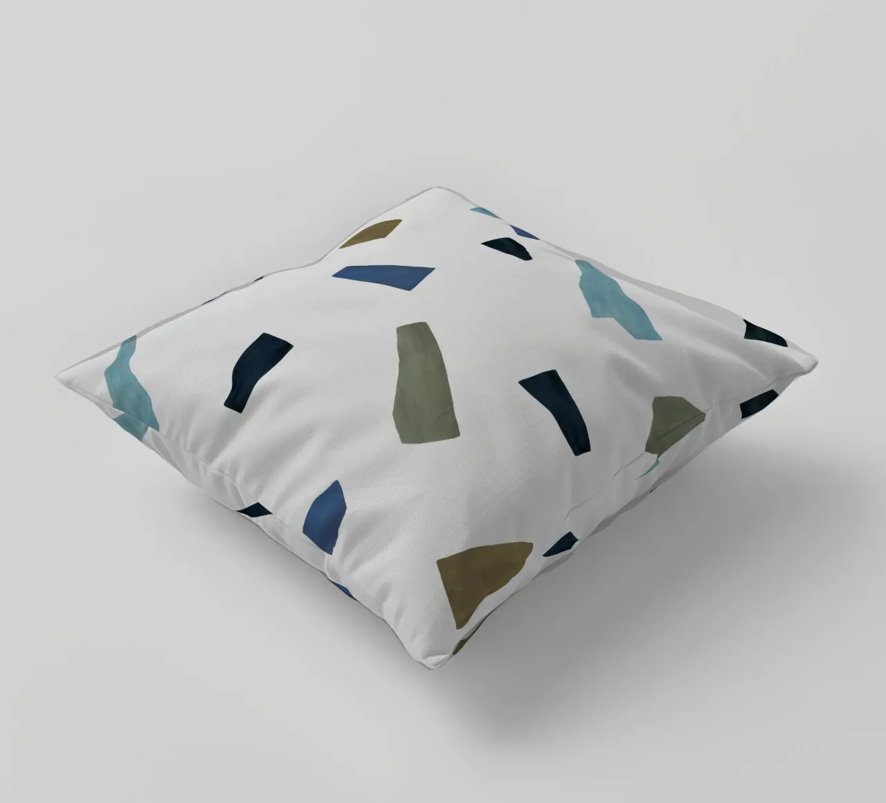 Blue & Brown Abstract decorative cushion by Orara Studio