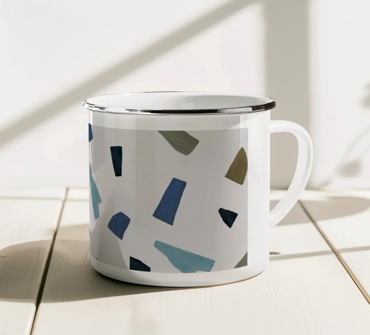Astratto blu e marrone tazza in smalto da Orara Studio