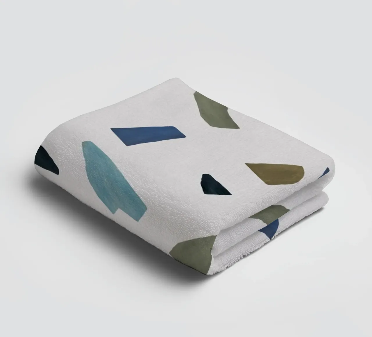 Blauw & Bruin Abstract badhanddoek van Orara Studio
