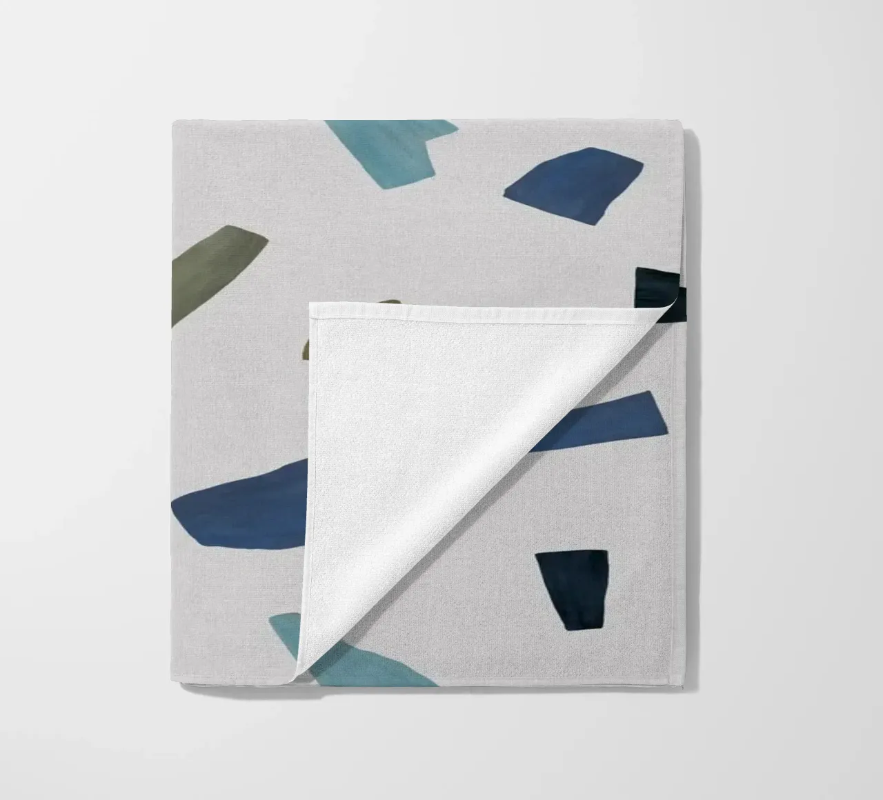 Blauw & Bruin Abstract strandhanddoek van Orara Studio