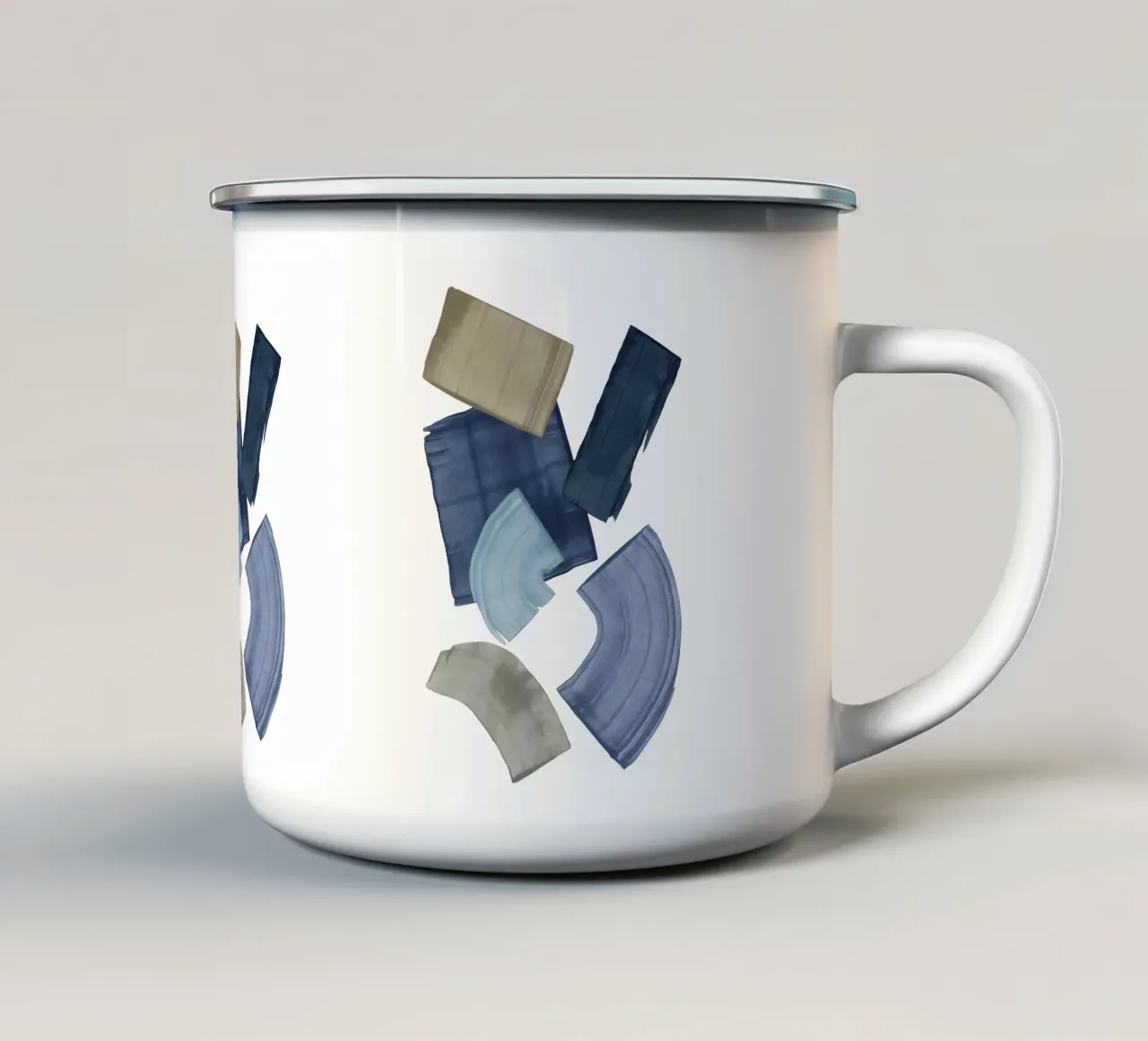 Blocchi di vernice blu e marrone tazza in smalto da Orara Studio