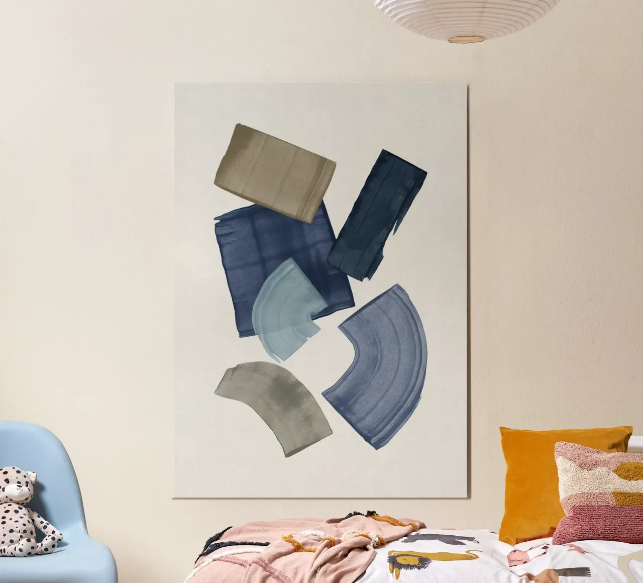 Blocchi di vernice blu e marrone poster da Orara Studio