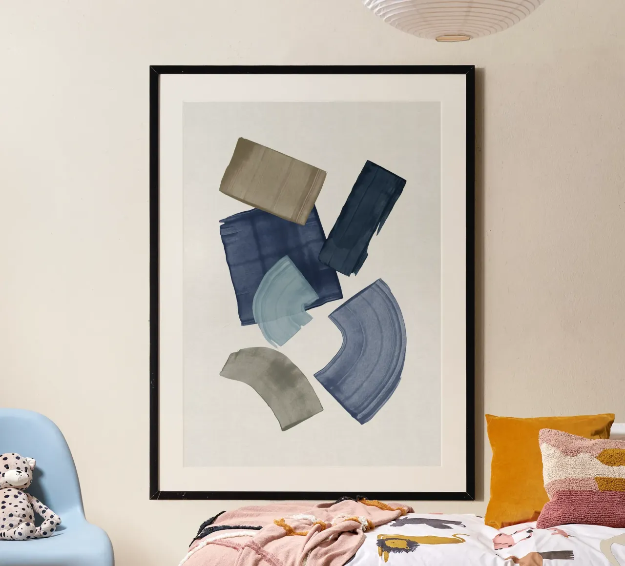 Blocchi di vernice blu e marrone poster da Orara Studio