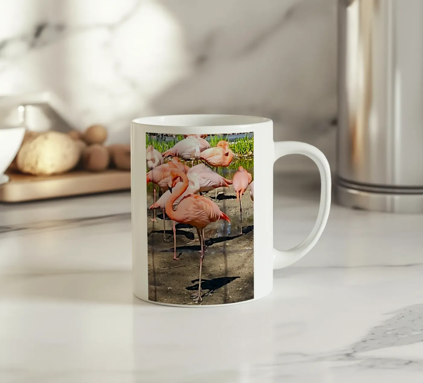 Flamingos ceramic mug by SunflowerDE