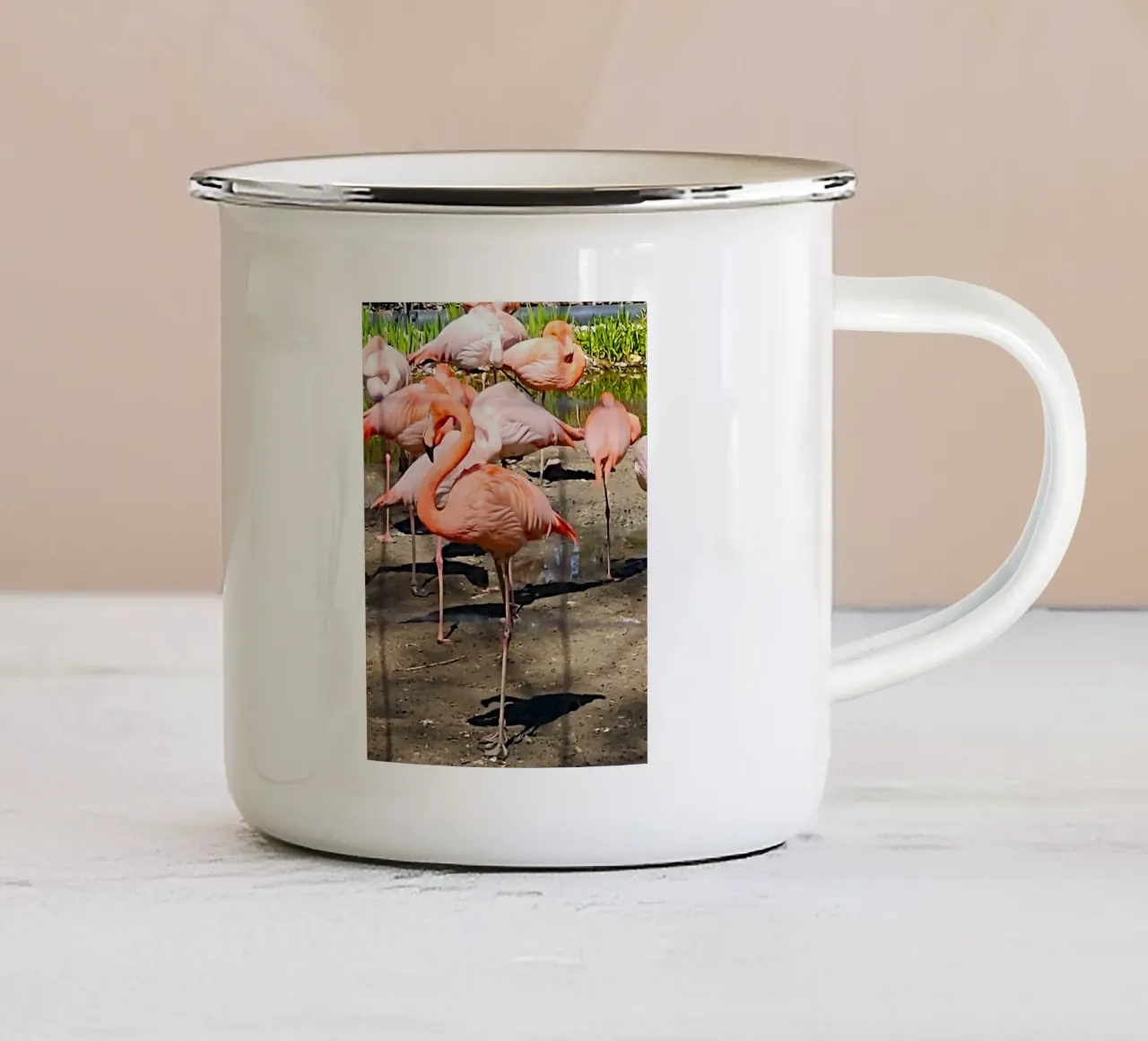 Flamingos tazza in smalto da SunflowerDE