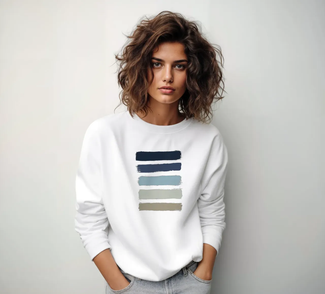Strisce blu e grigio felpa da Orara Studio