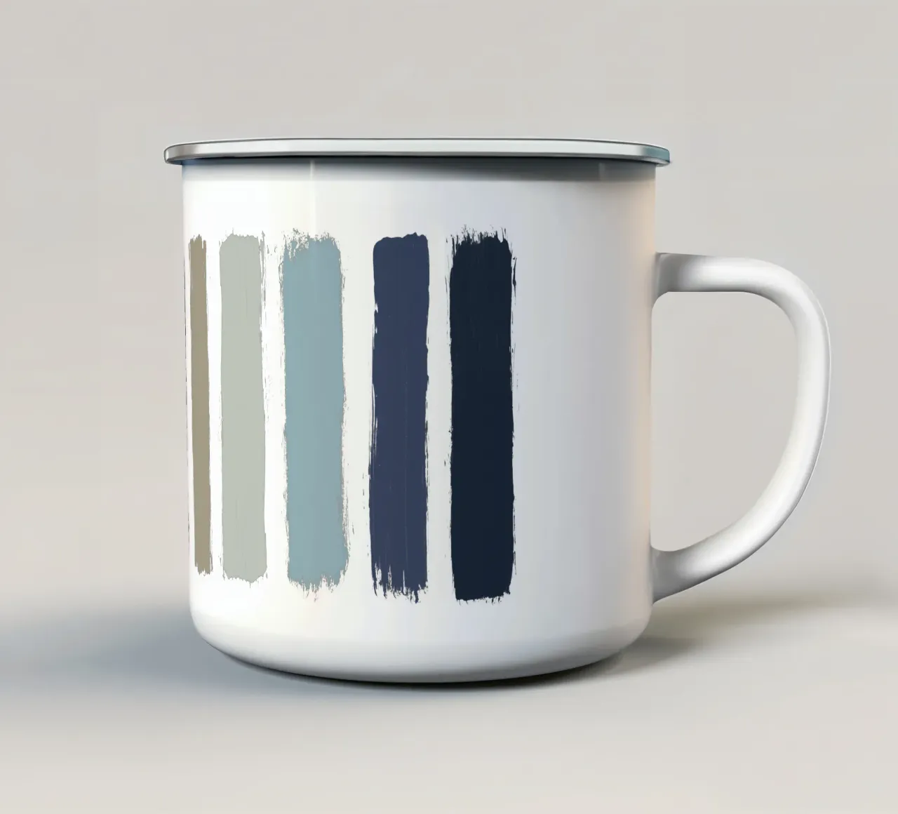 Strisce blu e grigio tazza in smalto da Orara Studio