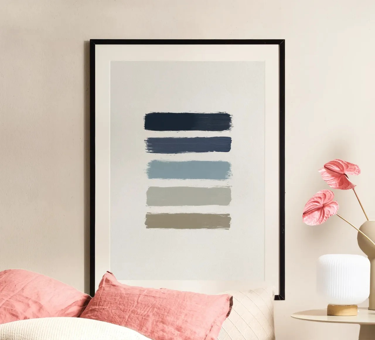 Strisce blu e grigio carta hahnemühle da Orara Studio