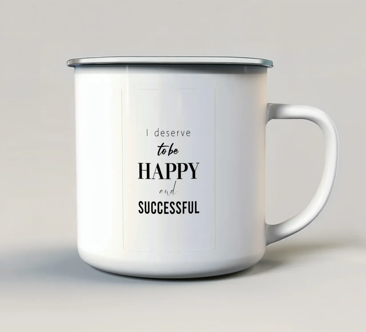 Merito di essere felice e di avere successo tazza in smalto da SPIRIIT