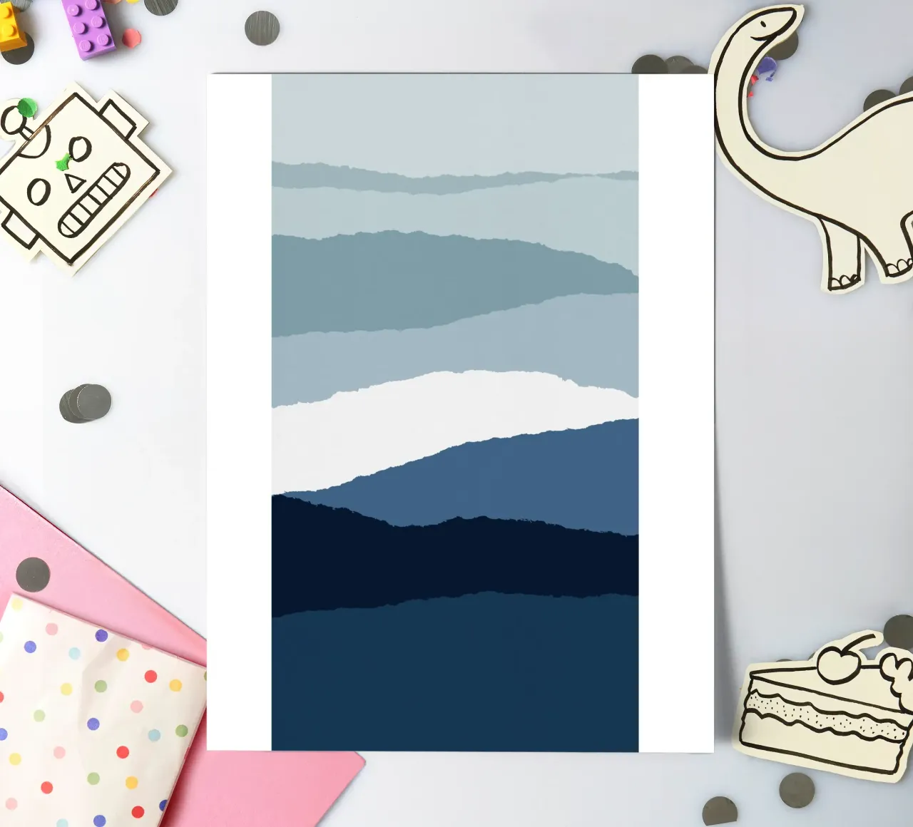 Blue Abstract II sticker sheet by Orara Studio