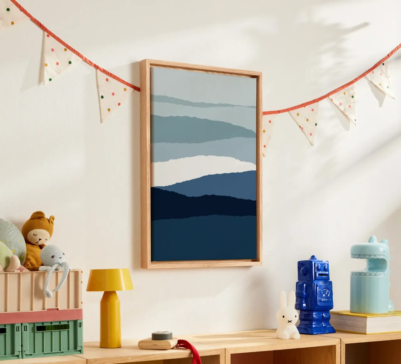 Abstrait bleu II toile avec Caisse américaine de Orara Studio