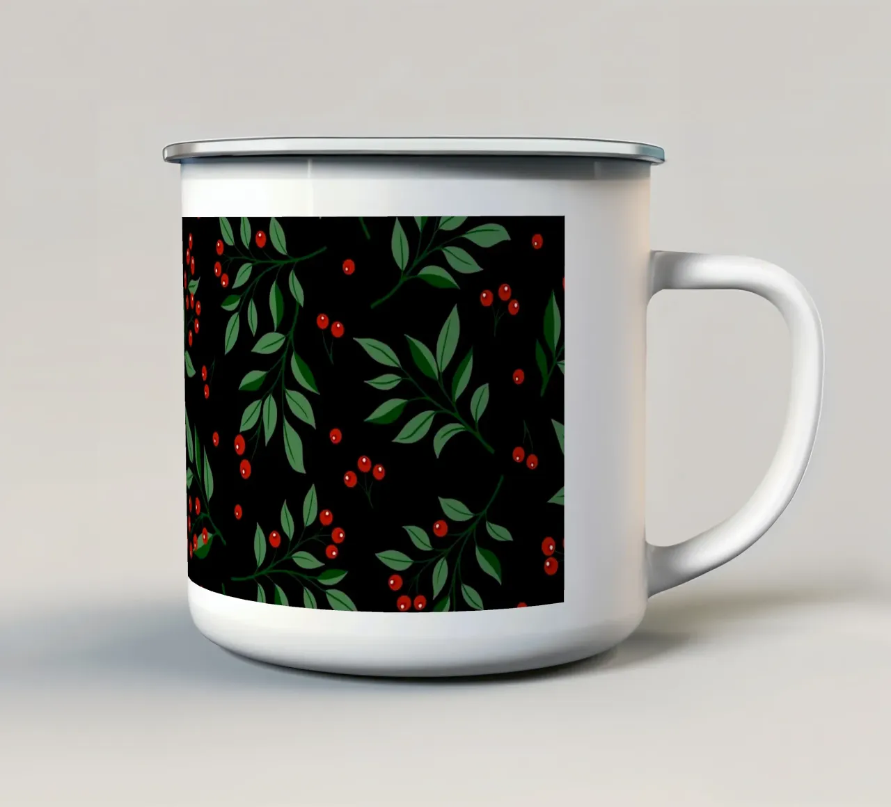 Holly Plant Pattern II tazza in smalto da Vivi Nicolin