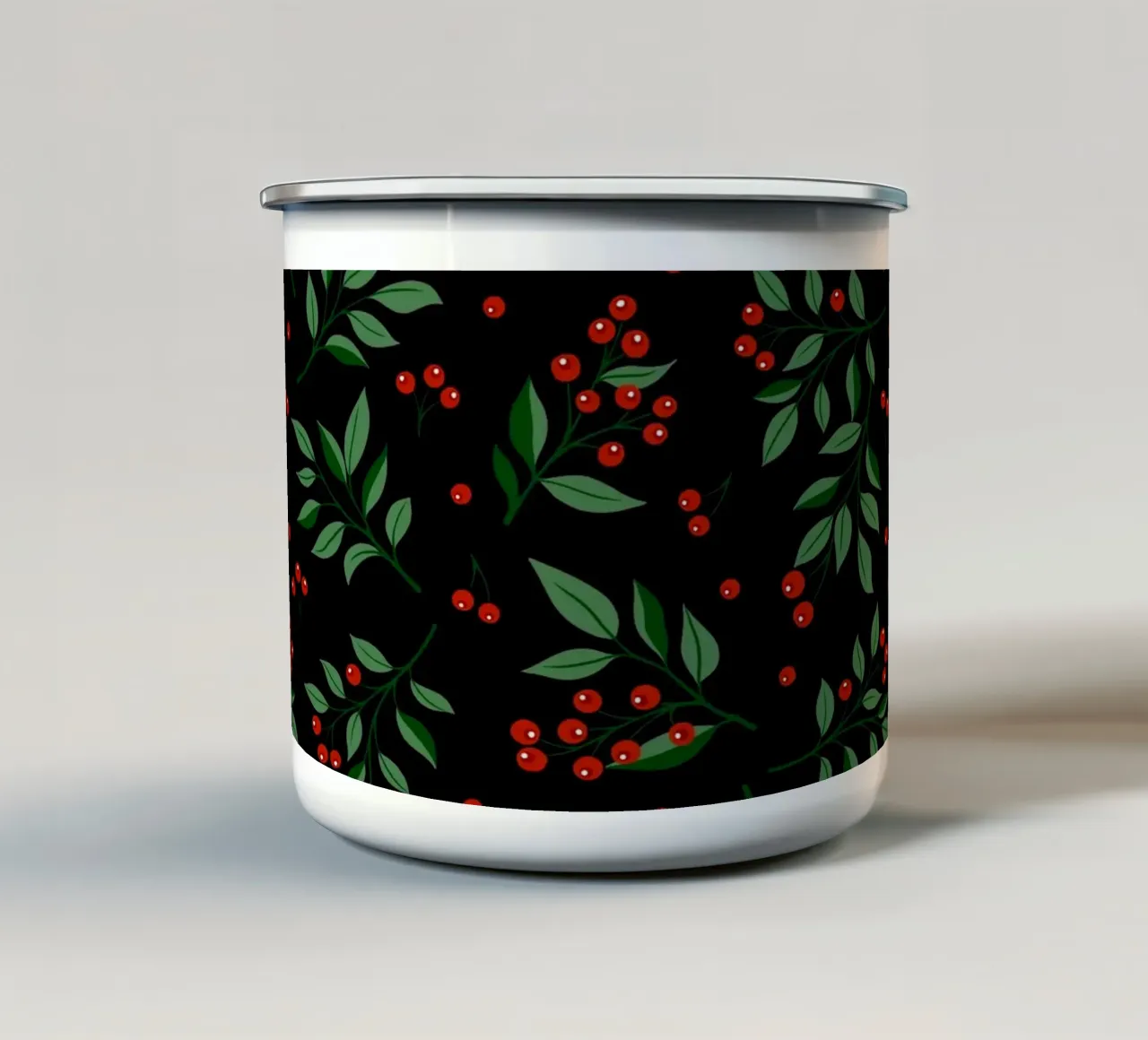 Holly Plant Pattern II tazza in smalto da Vivi Nicolin