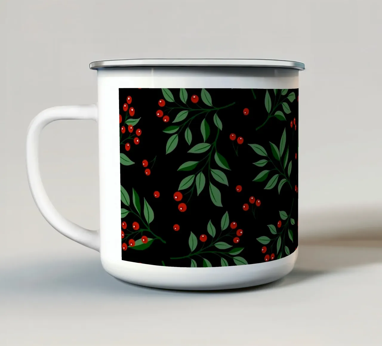Holly Plant Pattern II tazza in smalto da Vivi Nicolin