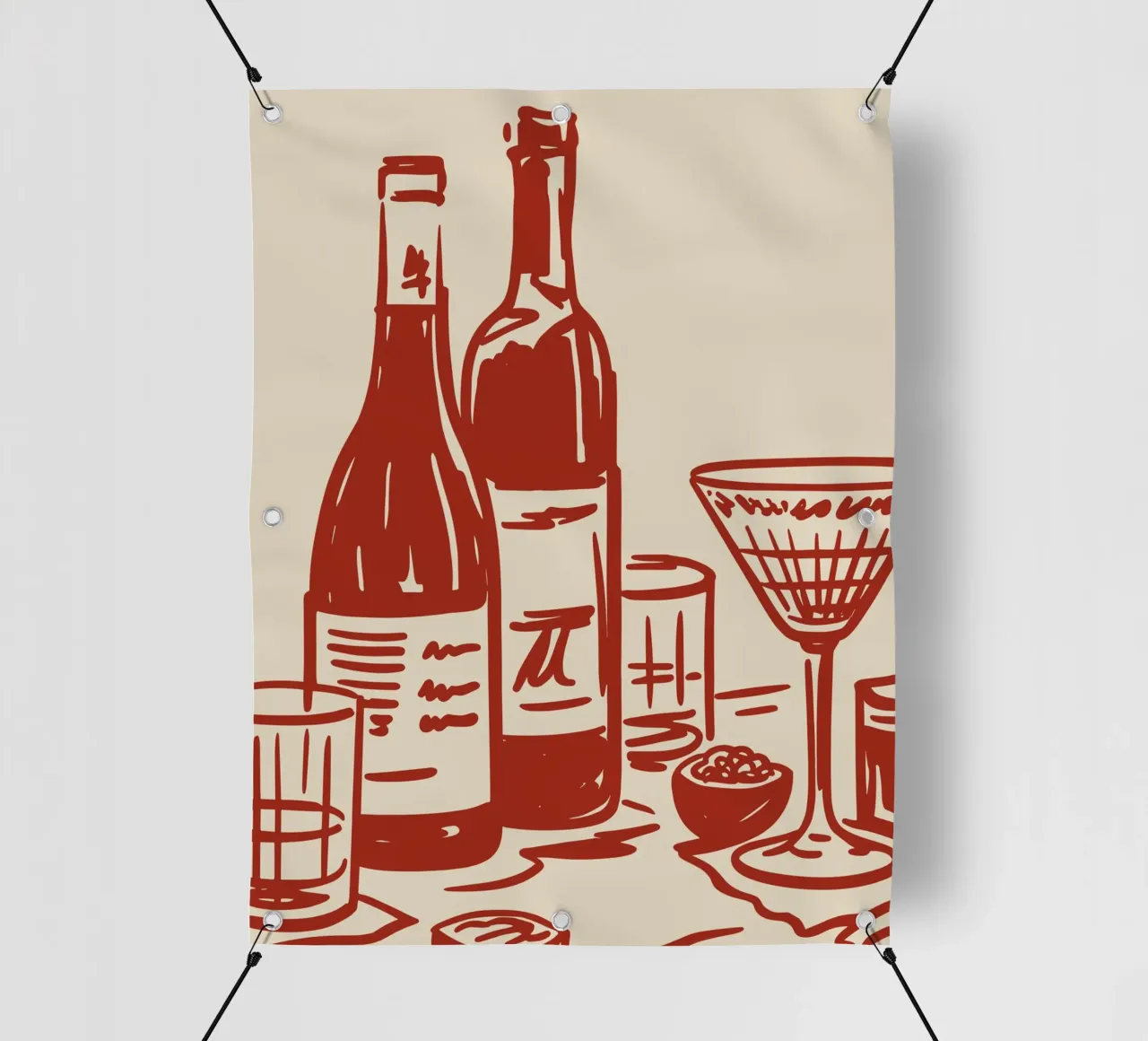 Aperitif Sketch telo in pvc da vintageshop