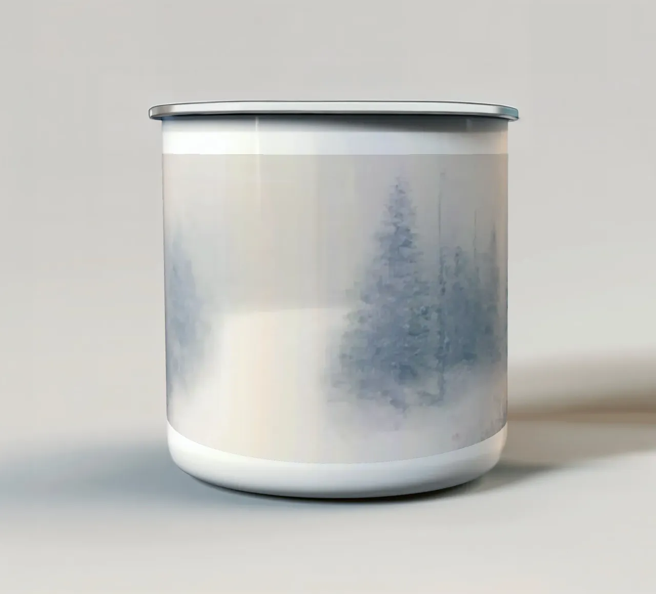 Winterpad rust - Minimal Sneeuw Artprint emaille mok van Christmas Vibes 2025