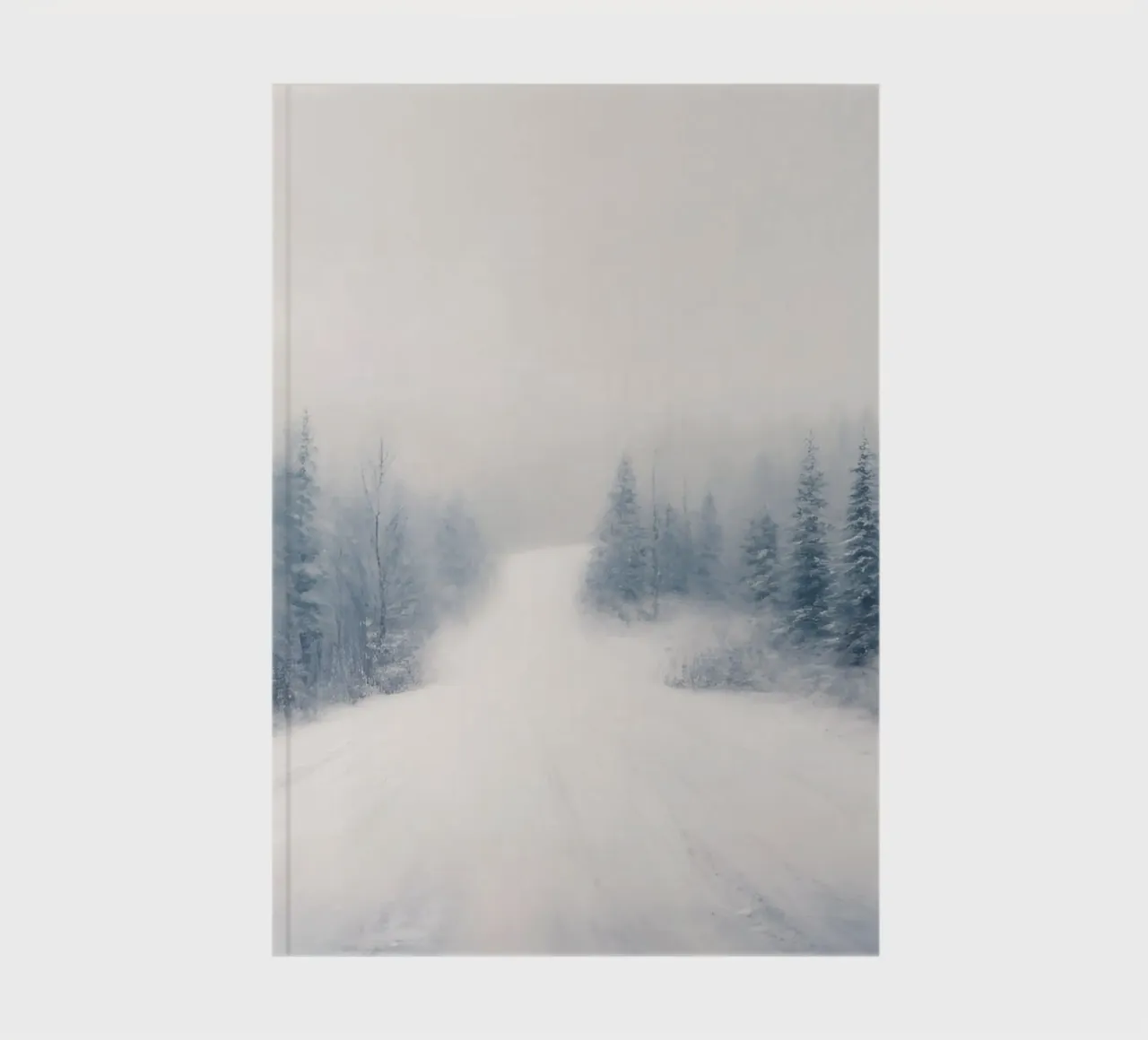 Winter path tranquillity - Minimal Snow Artprint notebook by Christmas Vibes 2025