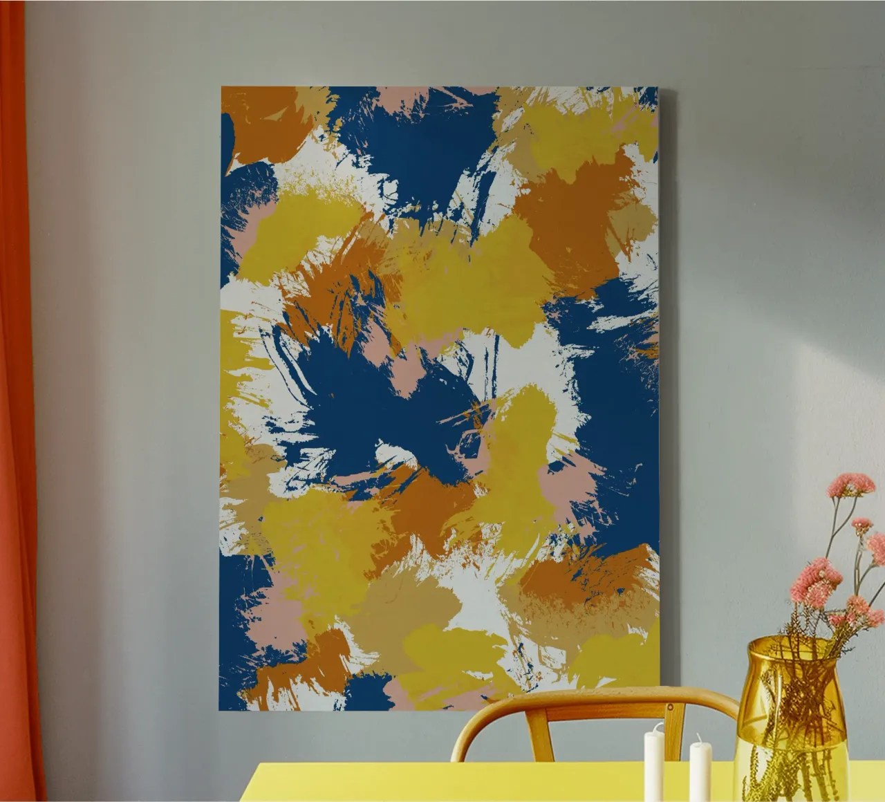 Kleurrijk abstract I canvas met Baklijst van Orara Studio