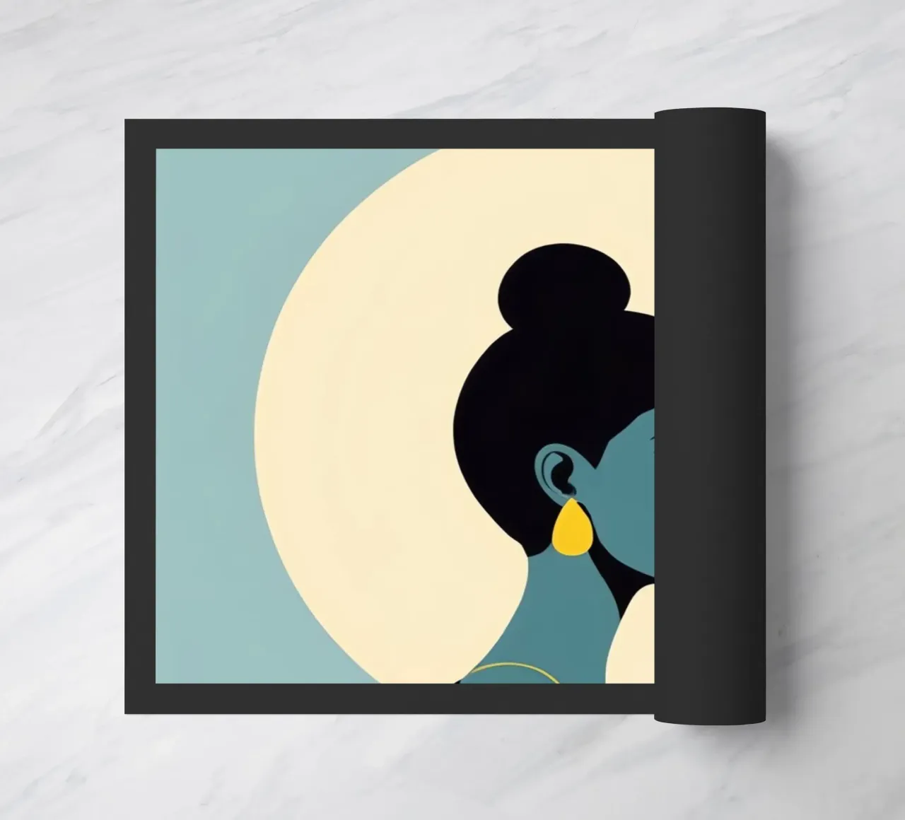 Sunlit Sip - Donna minimalista retro con limonata zerbino da Maison Solis