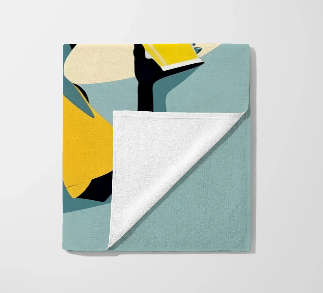 Sunlit Sip - Donna minimalista retro con limonata telo mare da Maison Solis