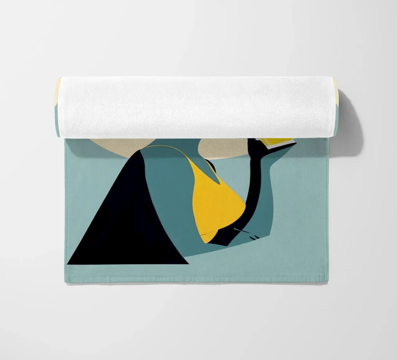 Sunlit Sip - Donna minimalista retro con limonata telo mare da Maison Solis