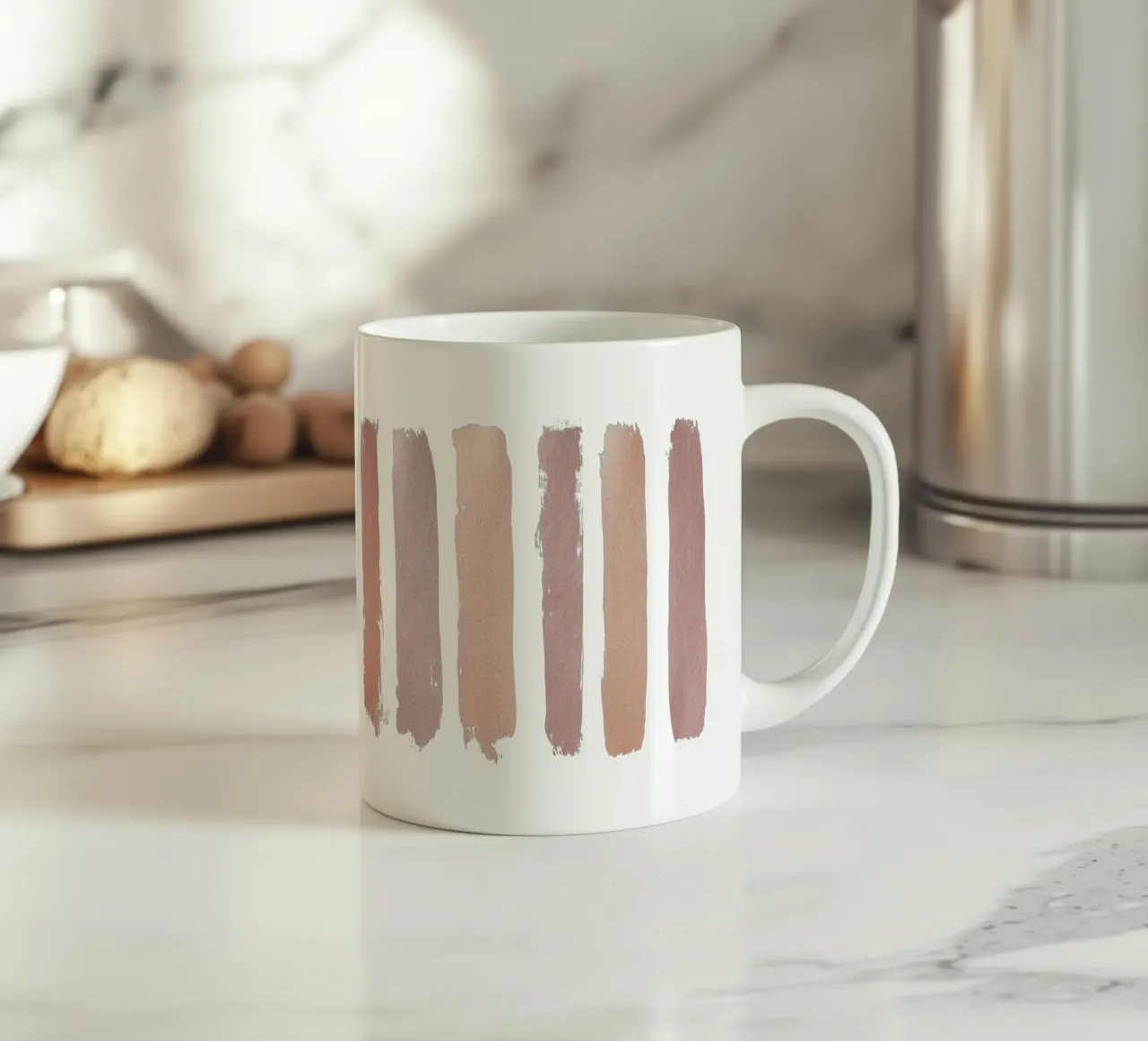 Strisce rosa polverose tazza in ceramica da Orara Studio