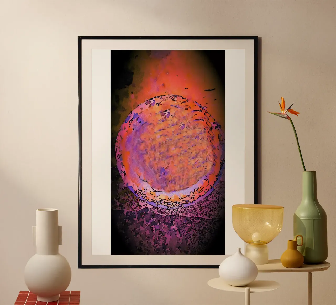 Pianeta poster con telaio in legno da Massimo Frascogna