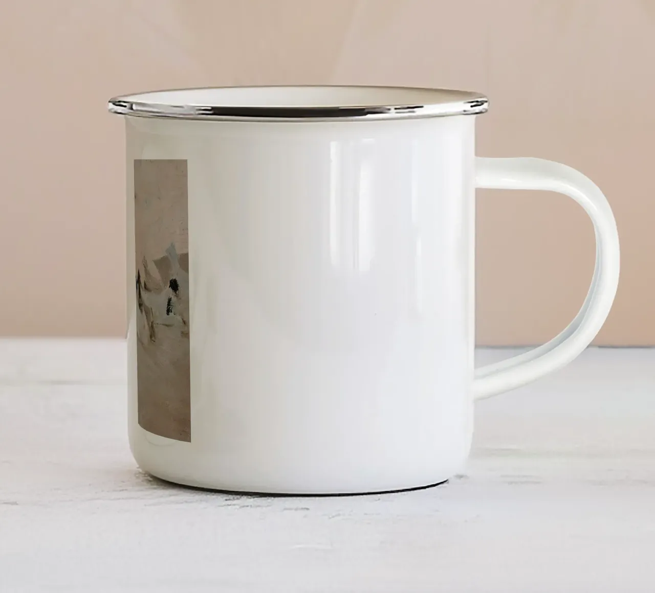 Pittura invernale neutra tazza in smalto da Vintage Posters
