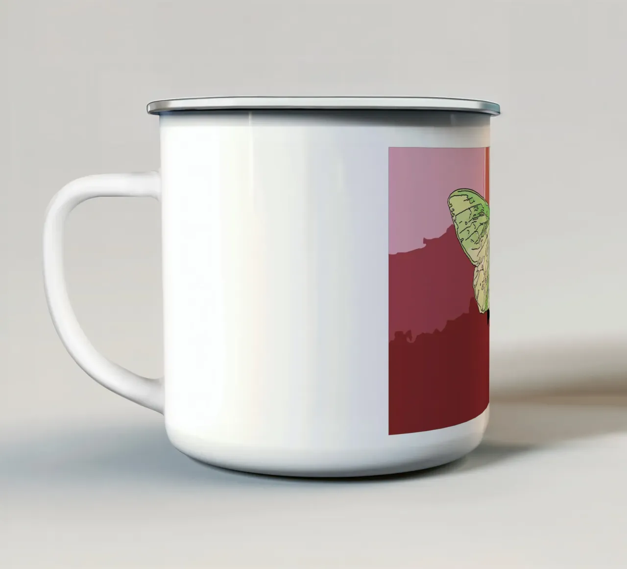 Farfalla tazza in smalto da Massimo Frascogna