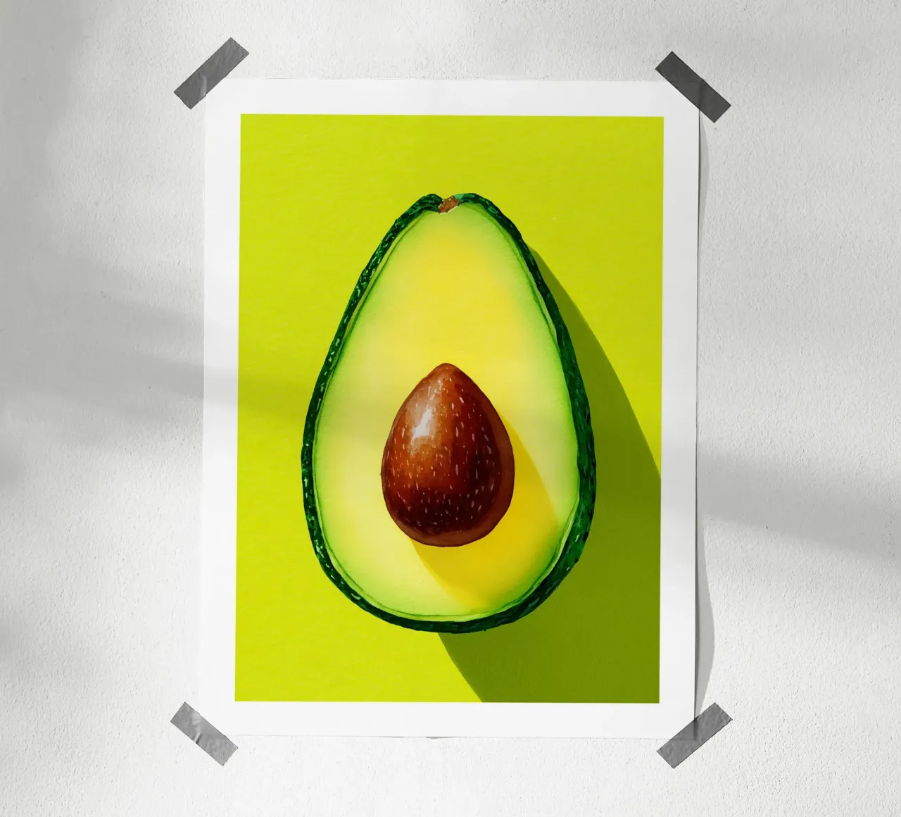Pop Art Avocado on Sunny Yellow poster by Spice & Spoon Studio