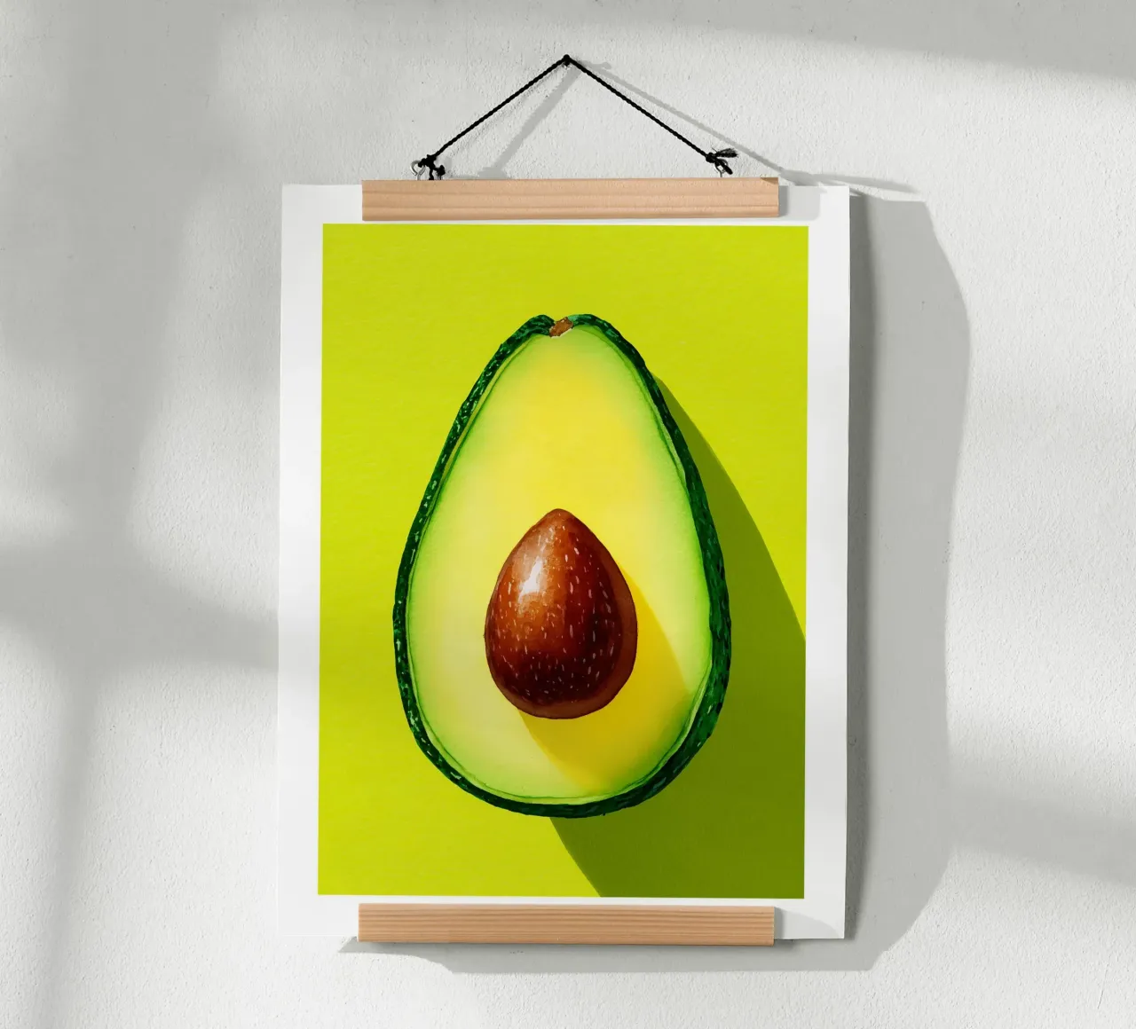 Pop Art Avocado on Sunny Yellow poster by Spice & Spoon Studio