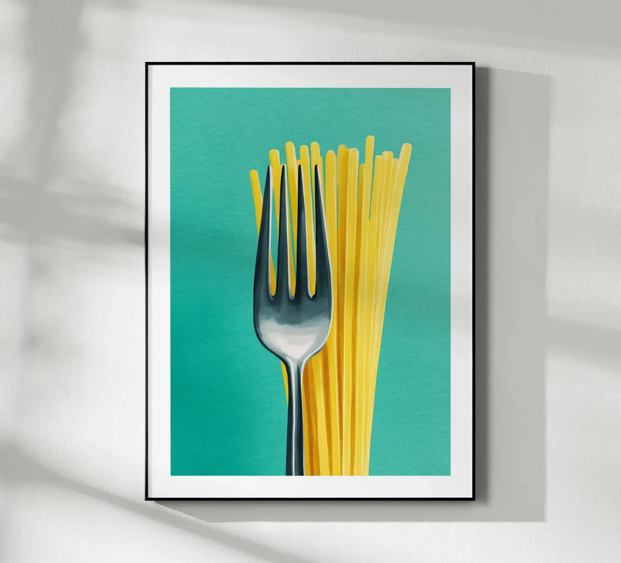 Spaghetti and Fork Pop Minimalist plexiglass da Spice & Spoon Studio