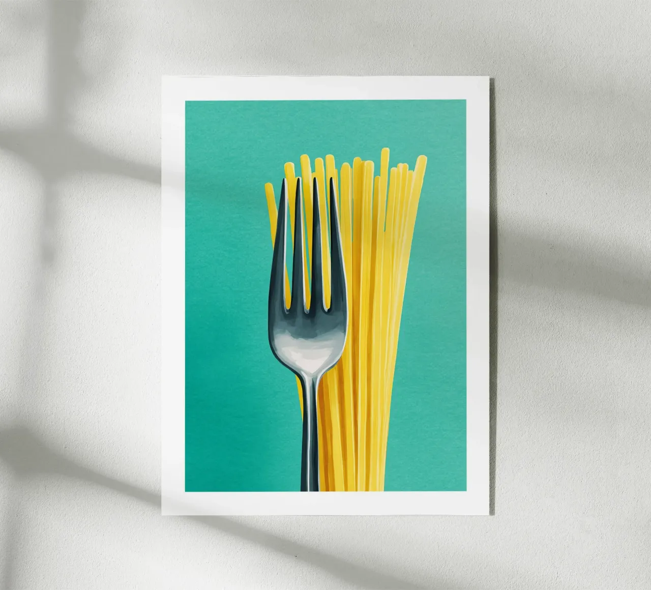 Spaghetti and Fork Pop Minimalist plexiglass da Spice & Spoon Studio