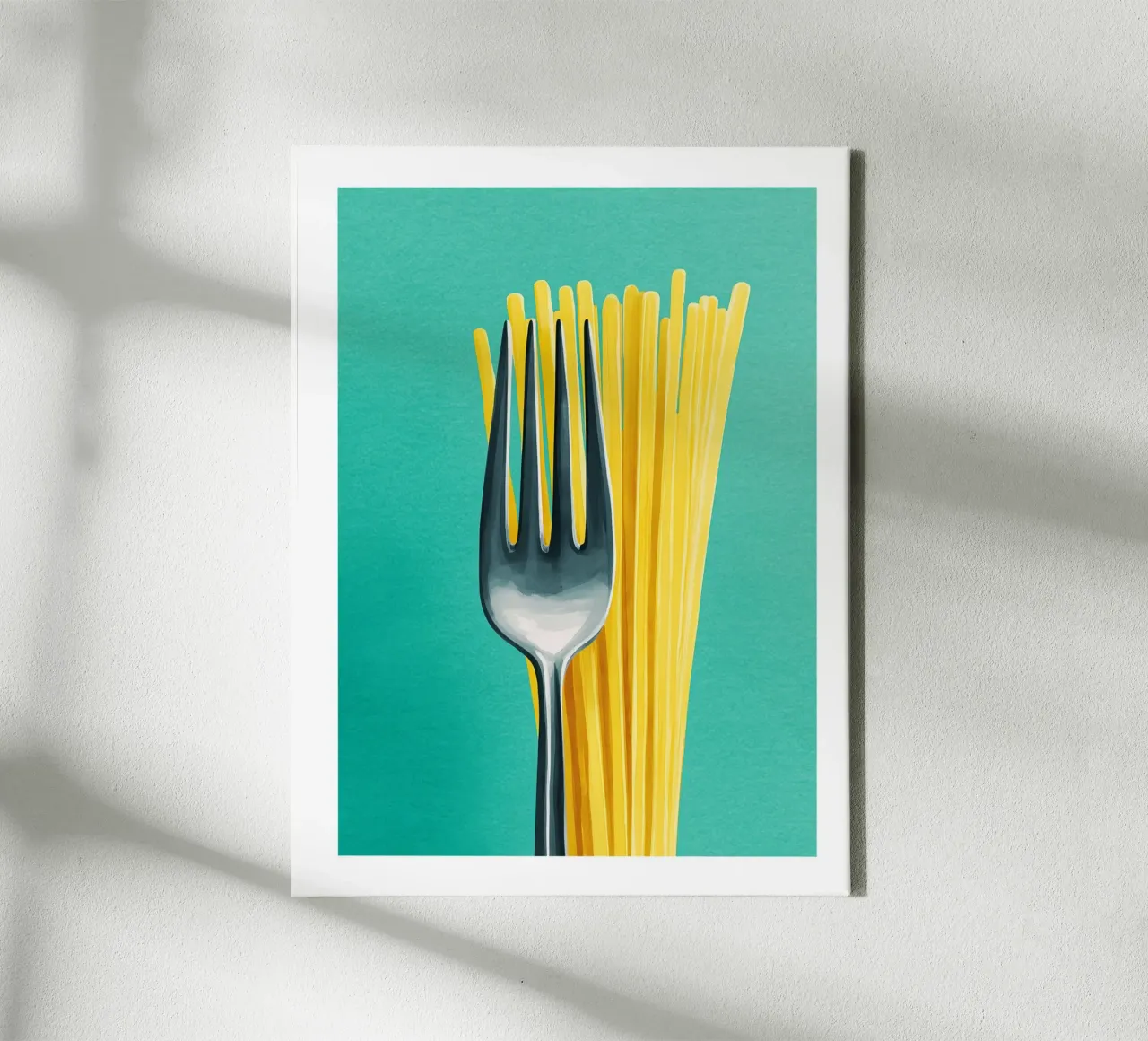 Spaghetti and Fork Pop Minimalist canvas by Spice & Spoon Studio