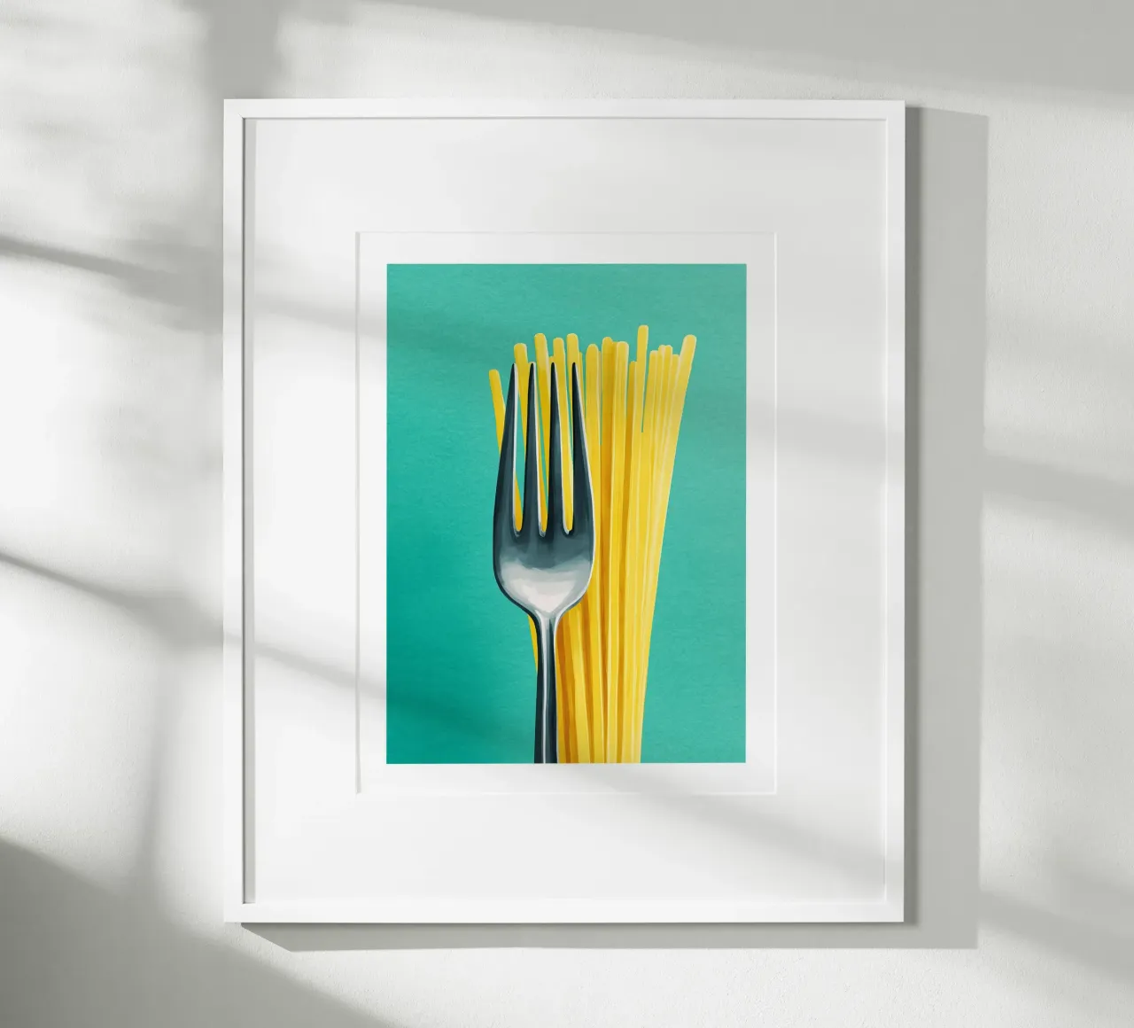 Spaghetti and Fork Pop Minimalist poster da Spice & Spoon Studio