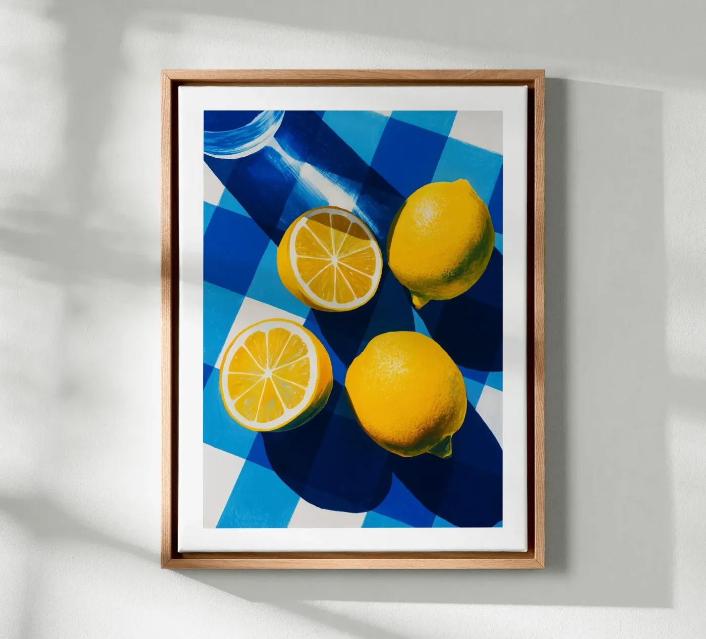 Limoni solari su percalle blu tela da Spice & Spoon Studio