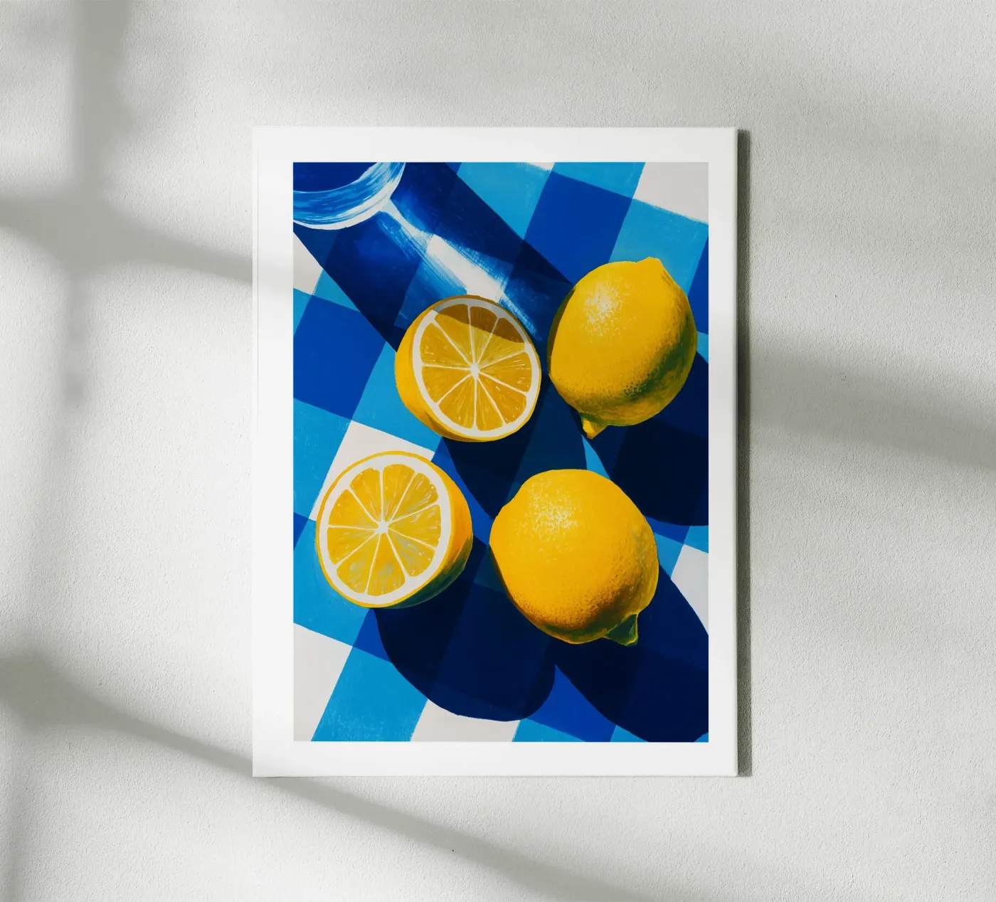 Limoni solari su percalle blu tela da Spice & Spoon Studio