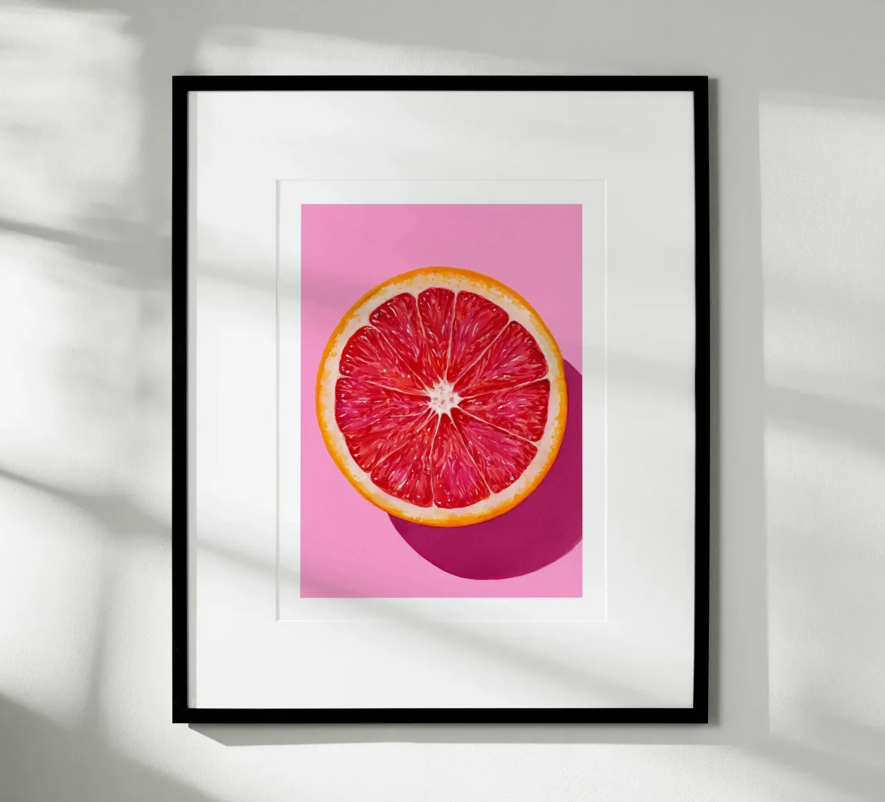 Ruby Grapefruit on Pink poster by Spice & Spoon Studio