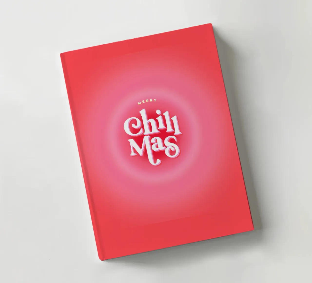 Merry Chill-mas - Noël Pun rose vif et rouge carnet de notes de Dominique Vari Christmas