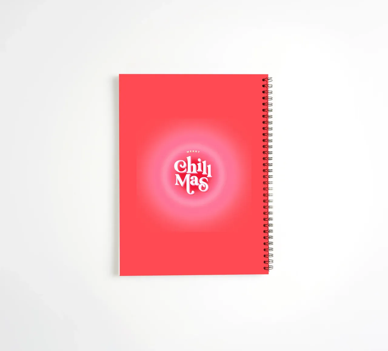 Merry Chill-mas - Weihnachten Pun leuchtend rosa und rot Ringbuch von Dominique Vari Christmas