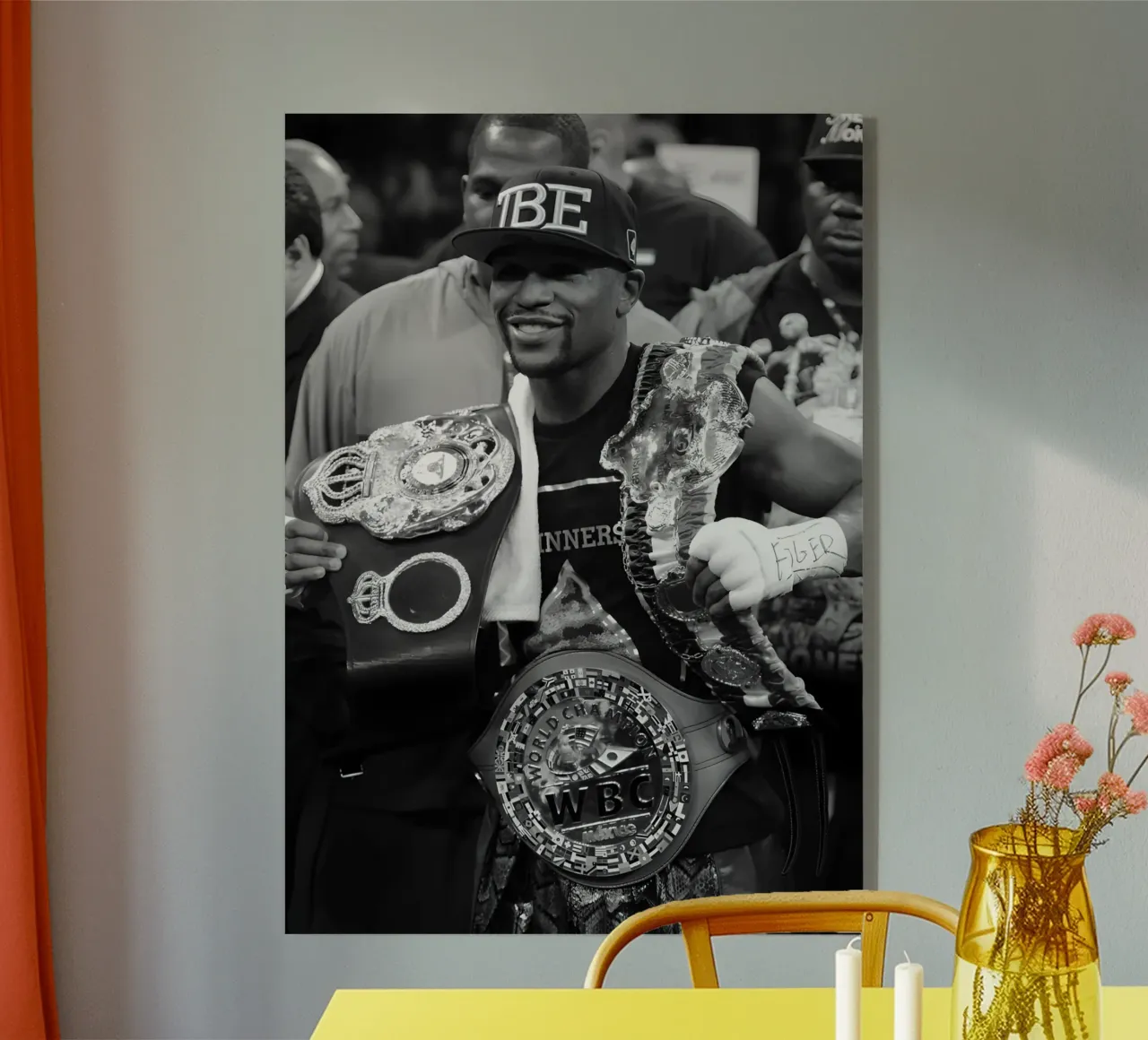 Floyd Boxing plexiglass da Black White Poster