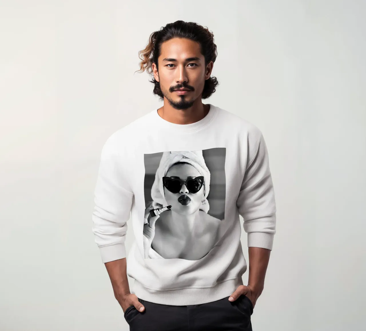 Invio di un bacio in bianco e nero felpa da Galery Vintage