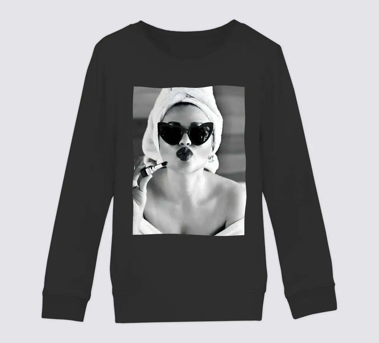 Invio di un bacio in bianco e nero felpa bambino da Galery Vintage